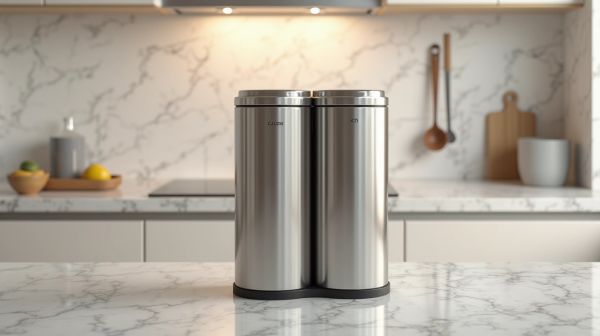 Pratique et fonctionnelle, la poubelle 2 bacs pour un tri optimal